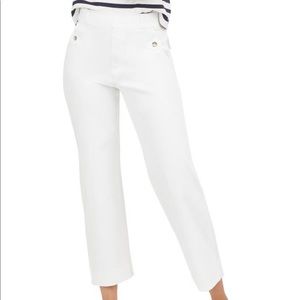 Spanx white twill pull on pants